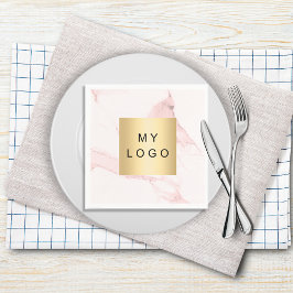 Logo aus rosafarbenem Marmor Serviette