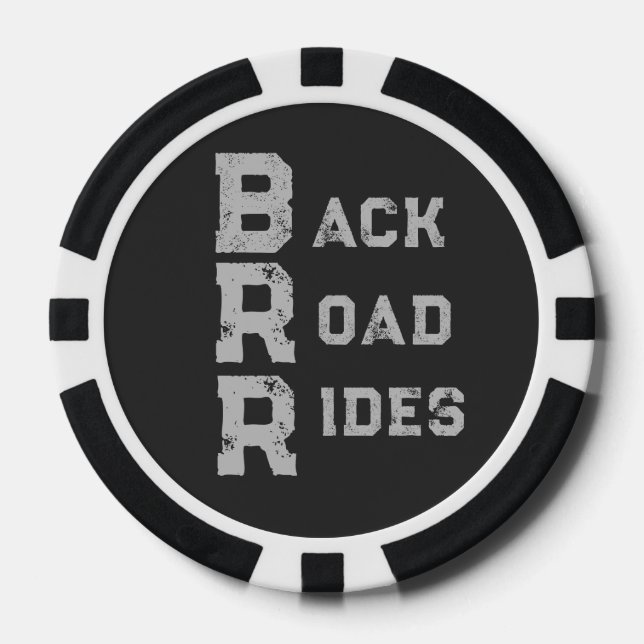 Logo "Back Road Rides" Grau Pokerchips (Vorderseite)