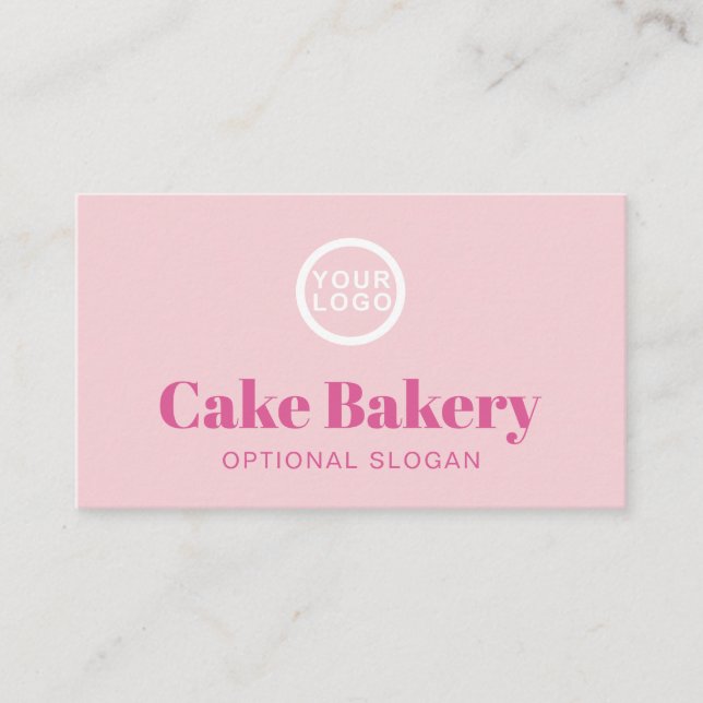 Logo Bäcker Konditor Bakery I Pink Visitenkarte (Vorderseite)