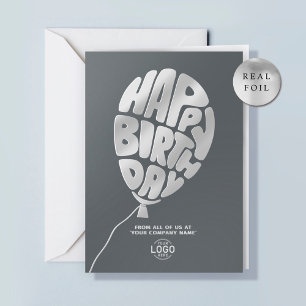 Logo-Ballon Grau Geschäft Silberfolie Geburtstag