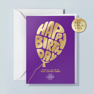 Logo-Ballon Lila Geschäftsfolie Geburtstagskarte