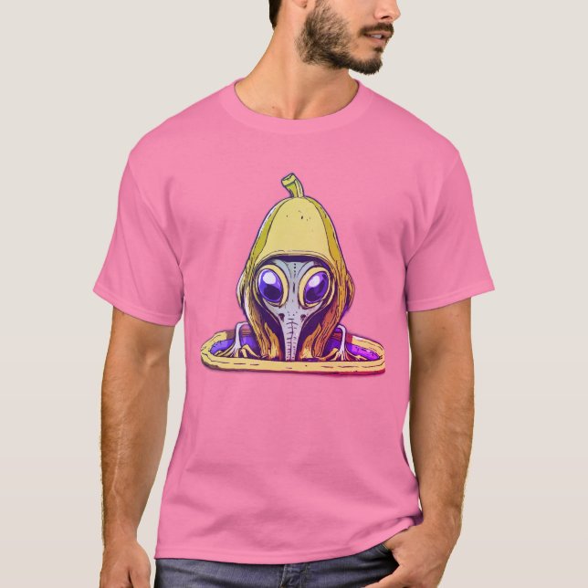 Logo "Bananenessen"-Alien T-Shirt (Vorderseite)
