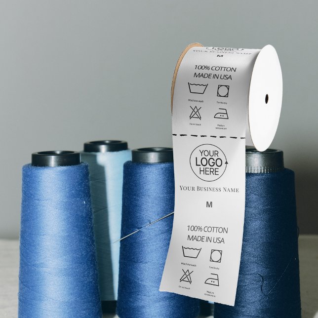 Logo-Baumwolle Kleidungsstück Pflegesymbole Produk Satinband (Logo Cotton Cloth Garment Care Icons Product Label Satin Ribbon)