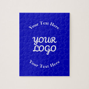 Logo bearbeitbar königliches Blau und weißer Text Puzzle