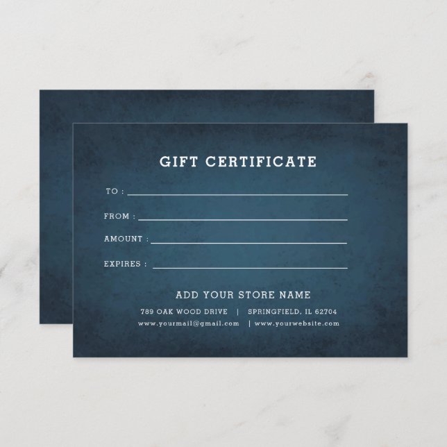 Logo bearbeiten-Geschenkgutschein hinzufügen (Vorne/Hinten)