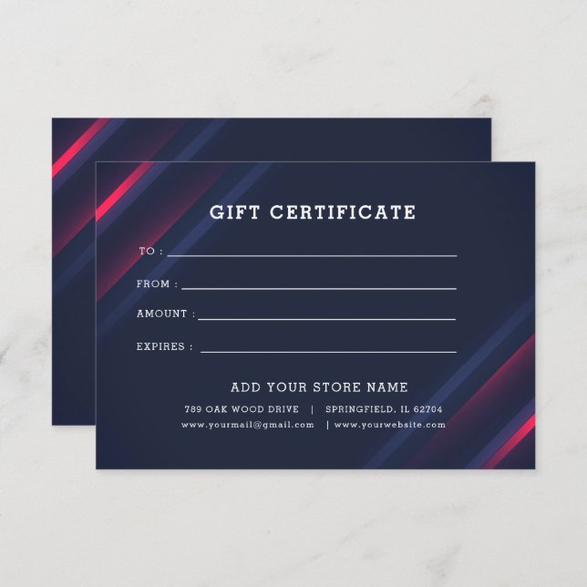 Logo bearbeiten-Geschenkgutschein hinzufügen (Vorne/Hinten)