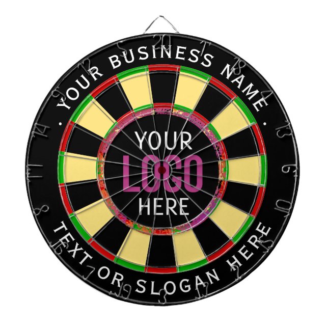 Logo & Benutzerdefinierter Text Business Firma  Dartscheibe (vorne)