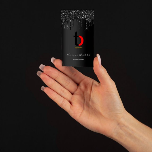 Logo Beruflich Black Tropfen Glitzer Eyelash Gina Visitenkarte (Von Creator hochgeladen)