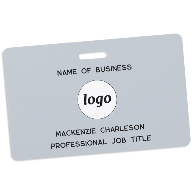 Logo Beruflich Business Blue Name Ausweis (Simple logo with custom text business promotional branding professional staff name tag)