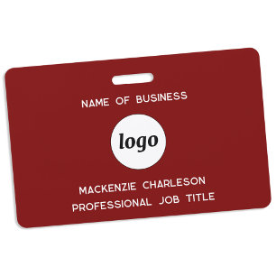 Logo Beruflich Business Burgundy Red Name Ausweis