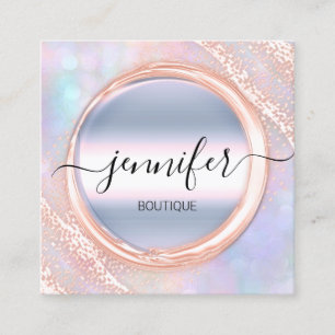 Logo "beruflich Makeup Artist Rose Holograph" Quadratische Visitenkarte