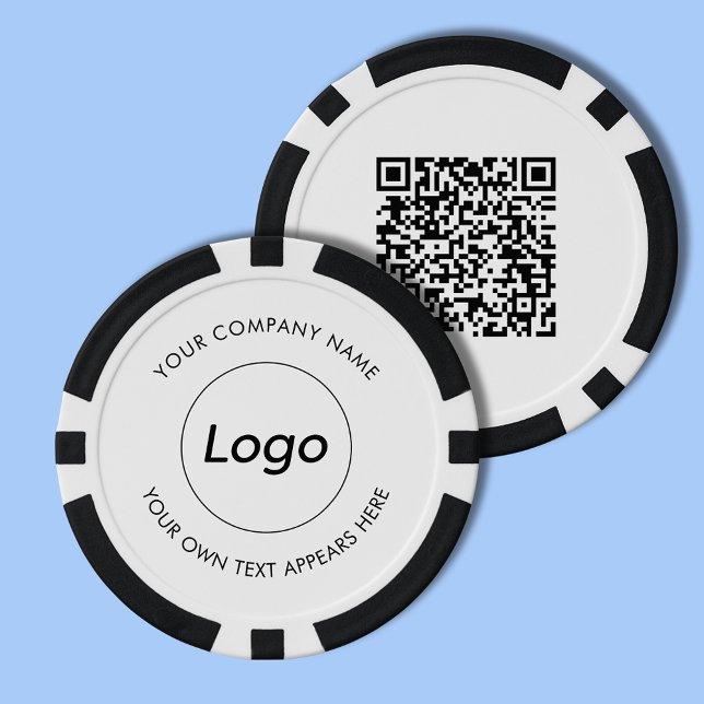 Logo-Berufliche Werbeaktion Pokerchips (Simple logo promotional poker chip with QR code. Add your own logo and text for corporate events.)