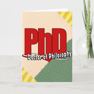 LOGO BIG RED PhD DOCTOR OF PHILOSOPHY Feiertagskarte