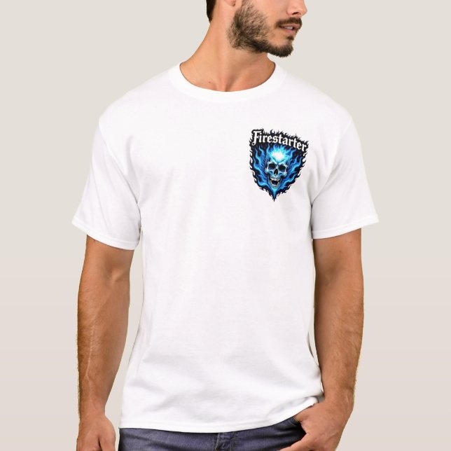 Logo "Blue Fire Skull" T-Shirt (Vorderseite)