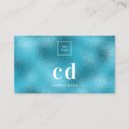 Logo Blue Ocean Metallic Monogramm Visitenkarte