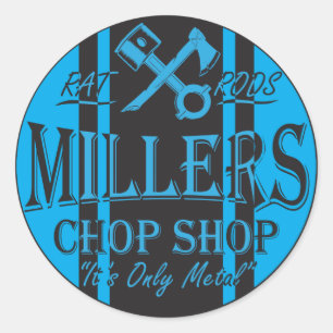 Logo "Blue SS Stripes Frisierten Autos" Runder Aufkleber