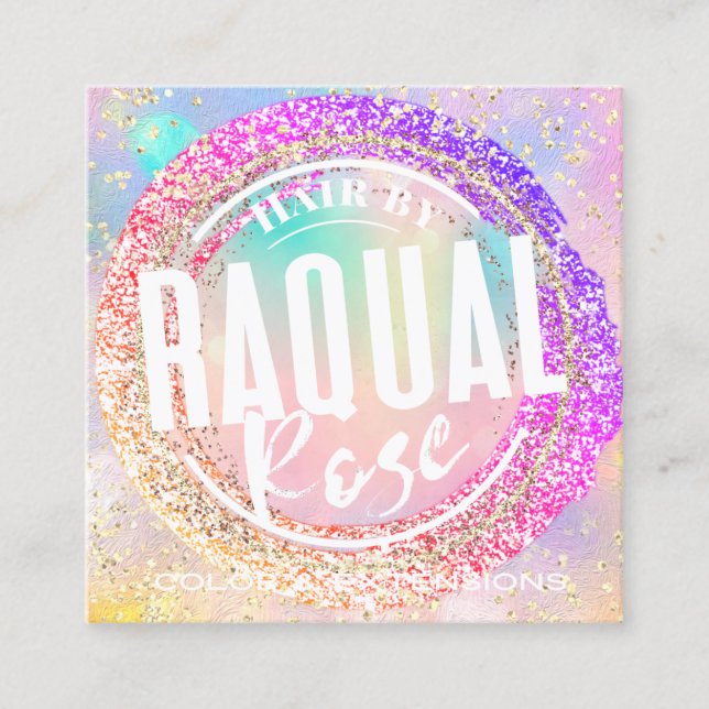 Logo-Boutique Shop-Glitzer Logo-Logo Quadratische Visitenkarte (Vorderseite)