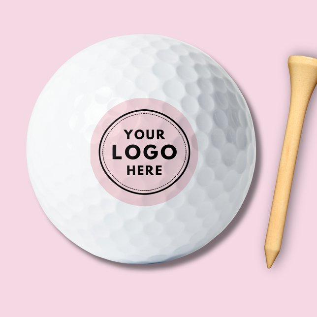 Logo-Branding für das benutzerdefinierte Blush-Pin Golfball (Simple modern professional business logo corporate branded gold balls)
