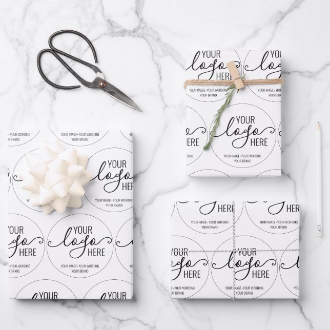 Logo-Branding für Ihr Unternehmen Geschenkpapier Set (Vorderseite)