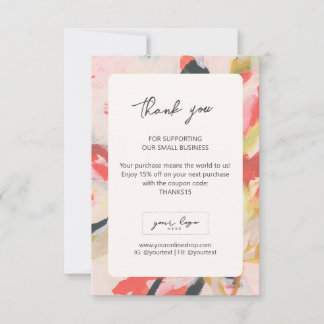 Logo-Branding für kleine Unternehmen in Floral Art Dankeskarte
