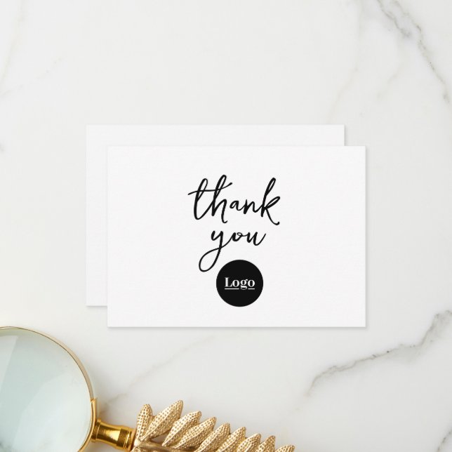 Logo-Branding für Unternehmen Dankeskarte (Vorderseite/Rückseite Beispiel)
