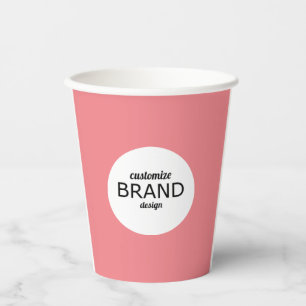 Logo-Branding für Unternehmen Minimalistisch rot Pappbecher