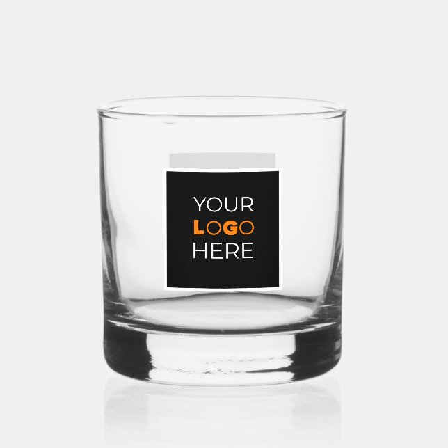 Logo-Branding-Trinkbehälter Whiskyglas (Vorderseite)