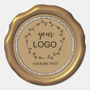 *~* LOGO BRONZE Diamond Circle Wax Siegel Stickers