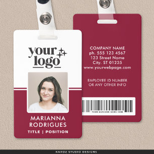 Logo Burgund Sicherheit Foto Barcode Ausweis