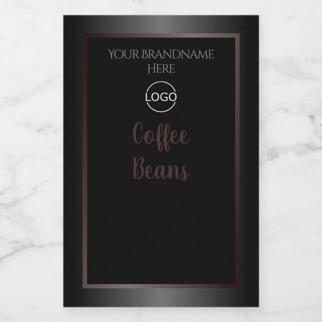 Logo "Burgundy Frame" für schwarze und weiße Produ Lebensmitteletikett (Einzelnes Label)