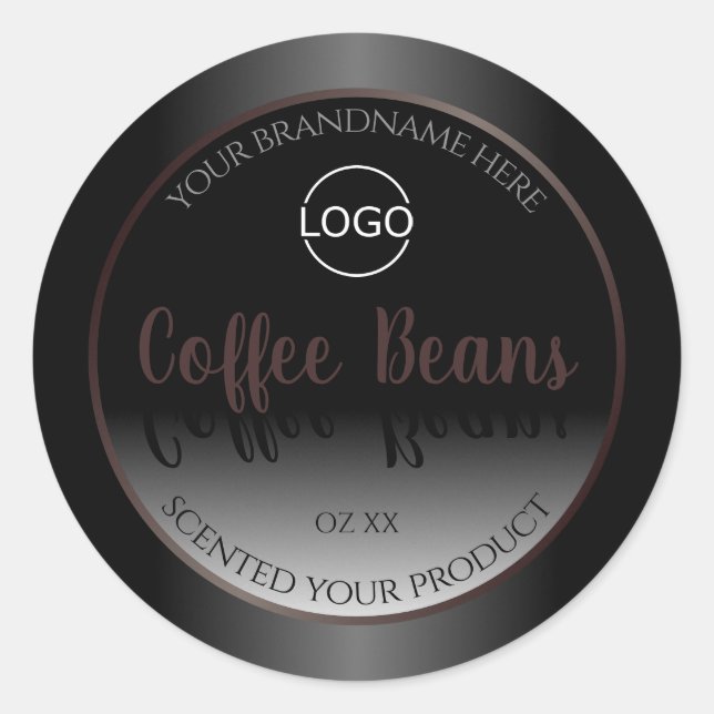 Logo "Burgundy Frame" für schwarze und weiße Produ Runder Aufkleber (Vorderseite)