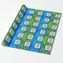 Logo Business Blue und Green Wrapping Paper
