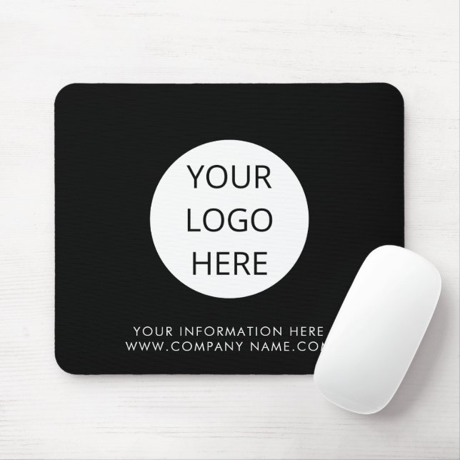 Logo Business Brand Black Company Mousepad (Mit Mouse)