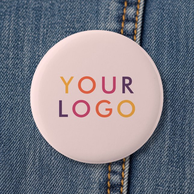 Logo Business Branding Vorlage Blassrosa Button (Von Creator hochgeladen)