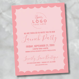 Logo Business Grand Opening Launch Party Postkarte