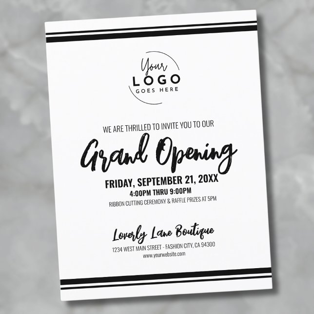 Logo Business Grand Opening Postkarte (Logo Business Grand Opening Postcard)