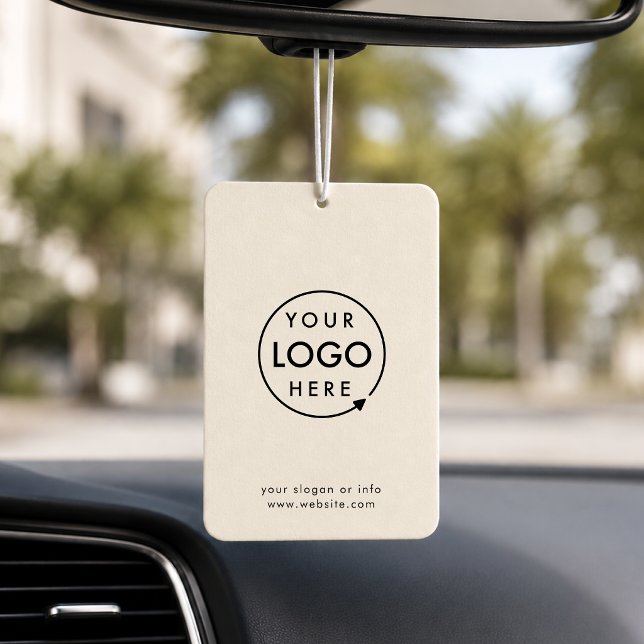 Logo | Business Minimal Clean Simple Branded Car Autolufterfrischer (Custom logo car air freshener for business promos, client gifts, and vehicle branding.)