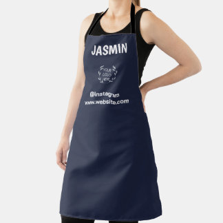 Logo Business Modern Minimal navy blue Apron Schürze