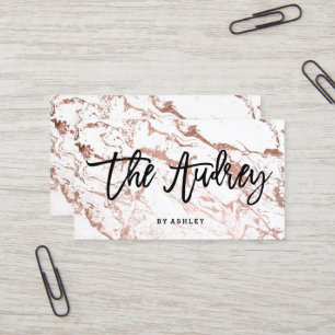 Logo-Butiketypographie-Rosengoldweißmarmor Visitenkarte