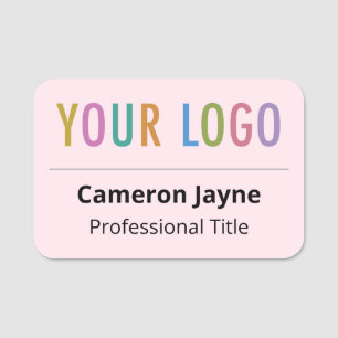 Logo-Button für die Firma Pink Large Name Company  Namensschild