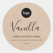 Logo-Candle-Label Minimalistische Kraft-Aufkleber