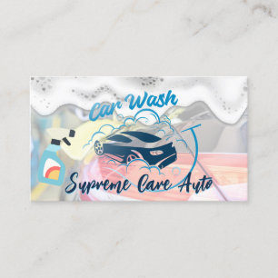 Logo "Car Wash and Bubbles" Soap Suds Visitenkarte