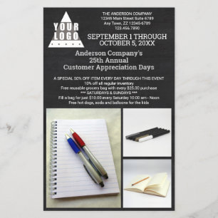 Logo-Chalkboard Chic Moderne 3-Foto-Werbung Flyer