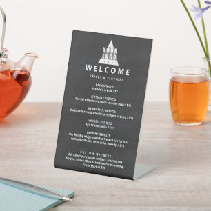 Logo-Chalkboard Promo-Preisliste 1 Spalte Kleine S Sockelschild