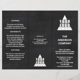 Logo-Chalkboard Simple Menu Price List Broschüre