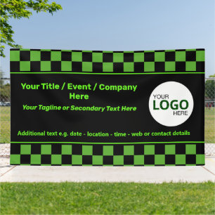 Logo "Checkered Green & Black IT oder Cyber Event Banner