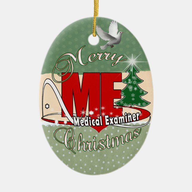LOGO CHRISTMAS ME MEDICAL EXAMINER KERAMIKORNAMENT (Vorne)
