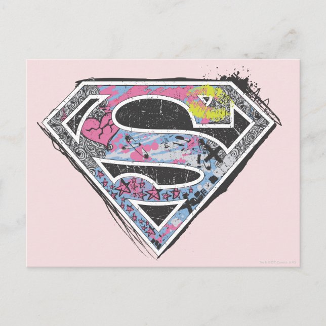 Logo-Collage für Supergirl Postkarte (Vorderseite)