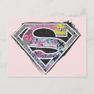 Logo-Collage für Supergirl Postkarte