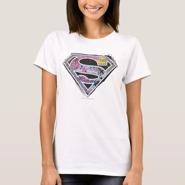 Logo-Collage für Supergirl T-Shirt (Vorderseite)